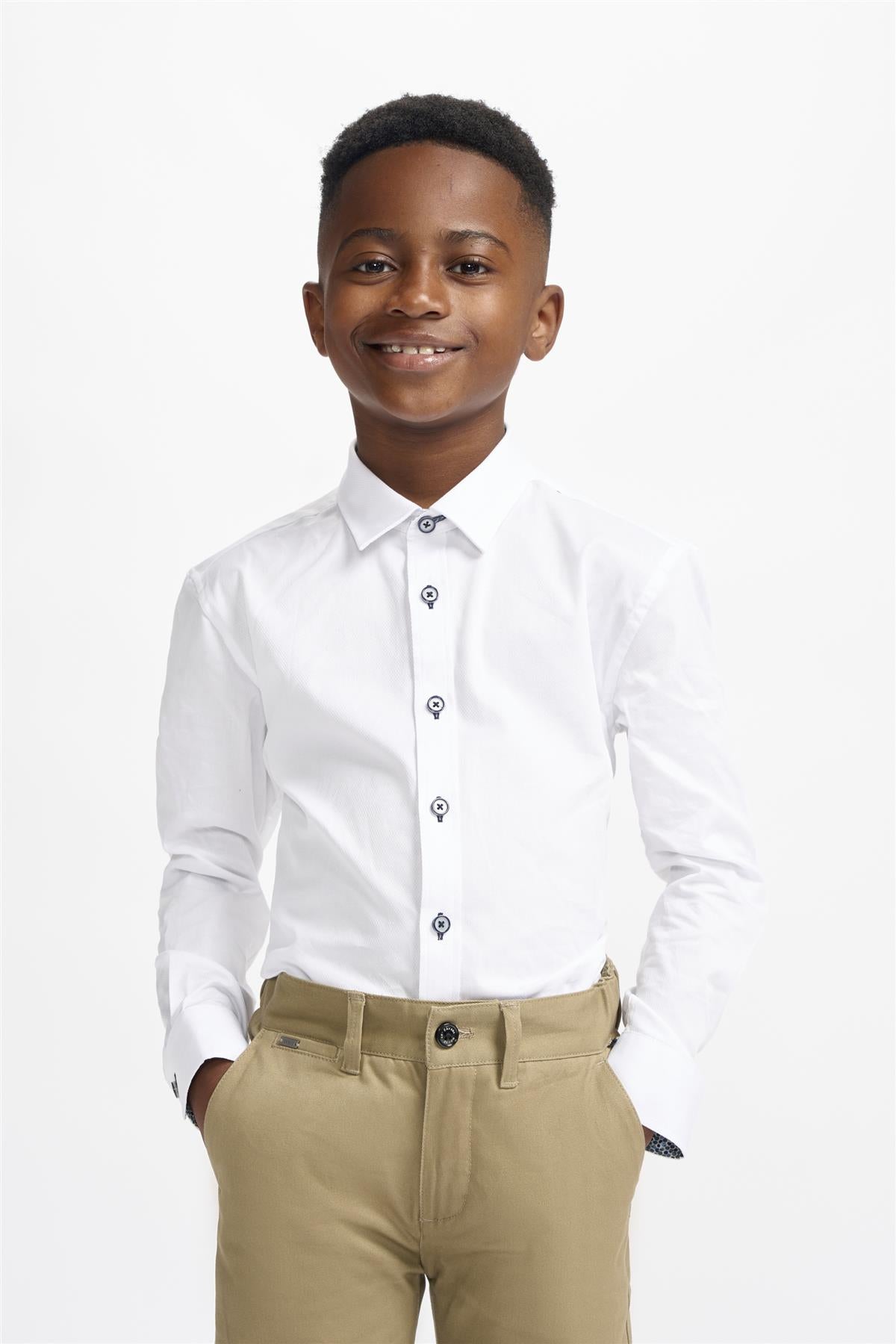 Boys Noble White Shirt - House of Cavani