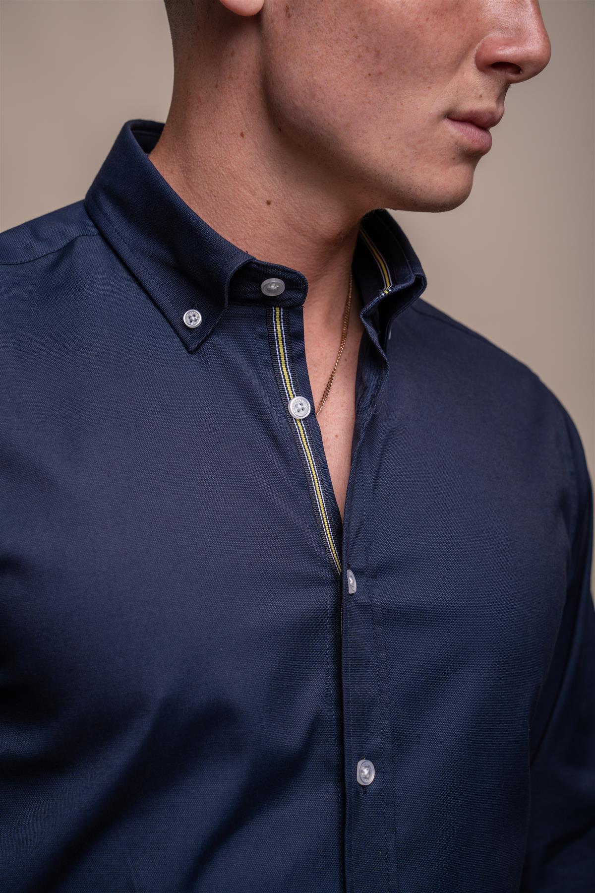 Tessa Navy Shirt Front Detail