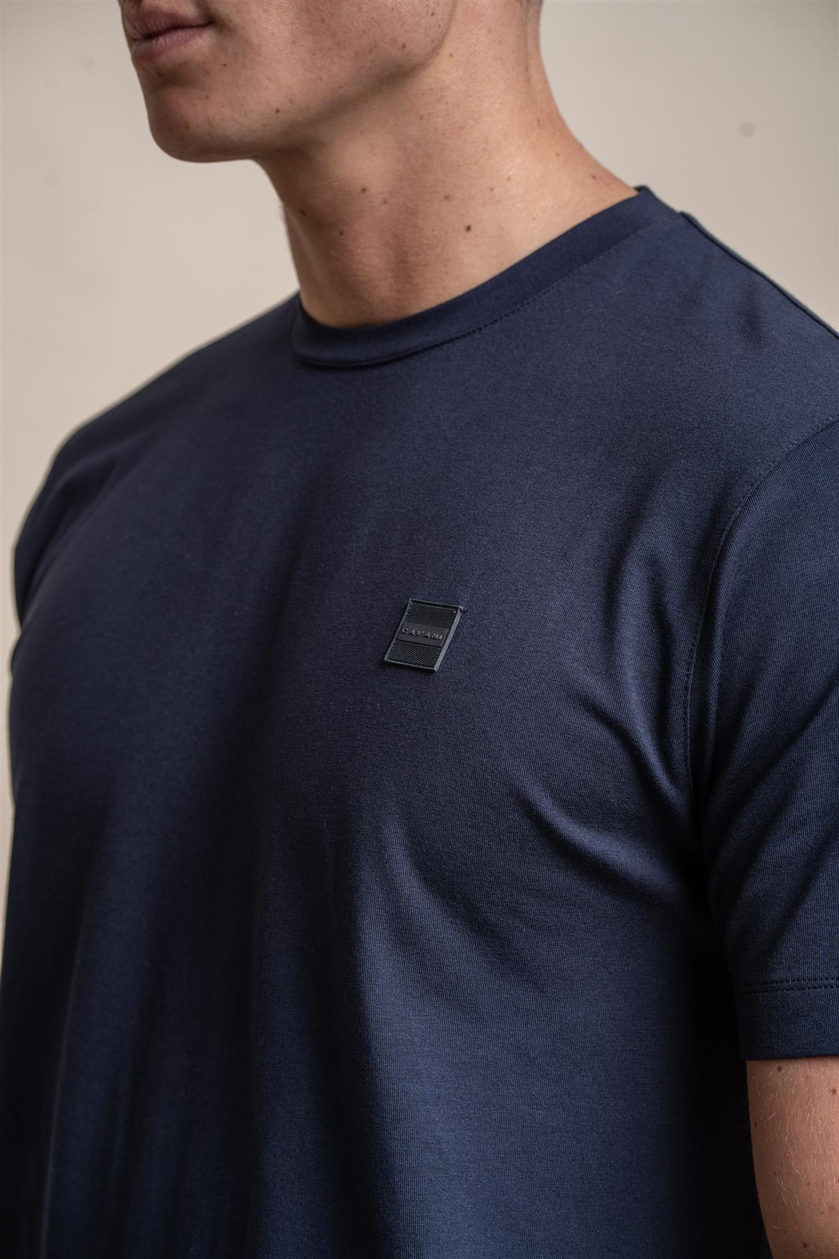 Bogart navy T-shirt front detail