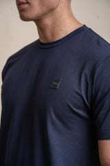 Bogart navy T-shirt front detail