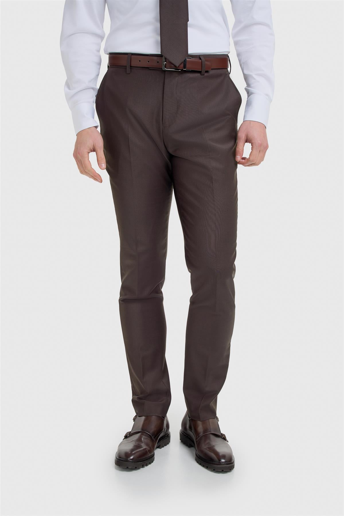 Bond Wool Rich Auburn Three Piece Suit - House of Cavani
