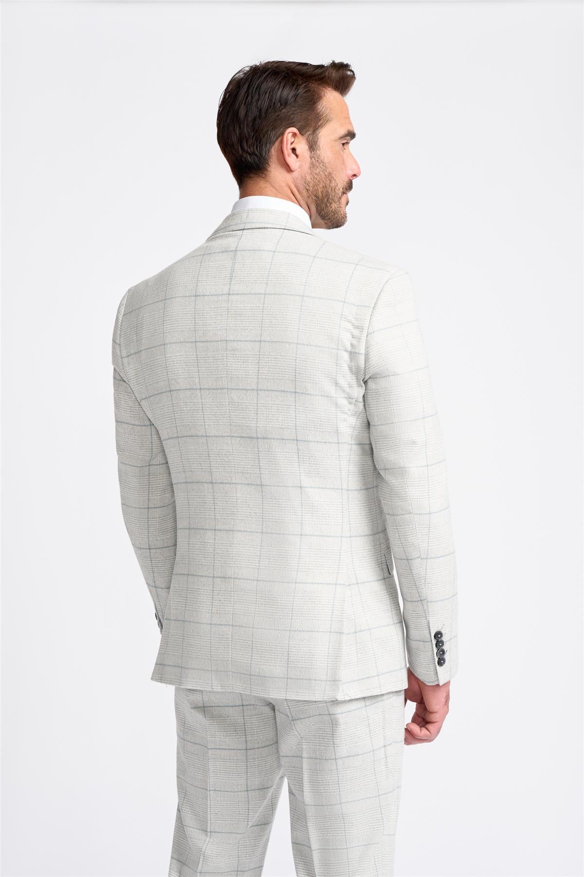 Light Grey Check Blazer - House of Cavani