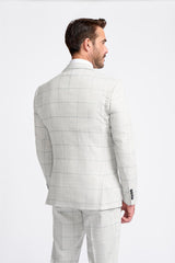 Light Grey Check Blazer - House of Cavani