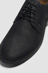 Pedro Waxy Black Leather Plain Shoe