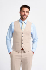 Miami Beige Waistcoat - House of Cavani