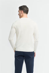 Savio Ecru Lightweight Crew Neck Jumper