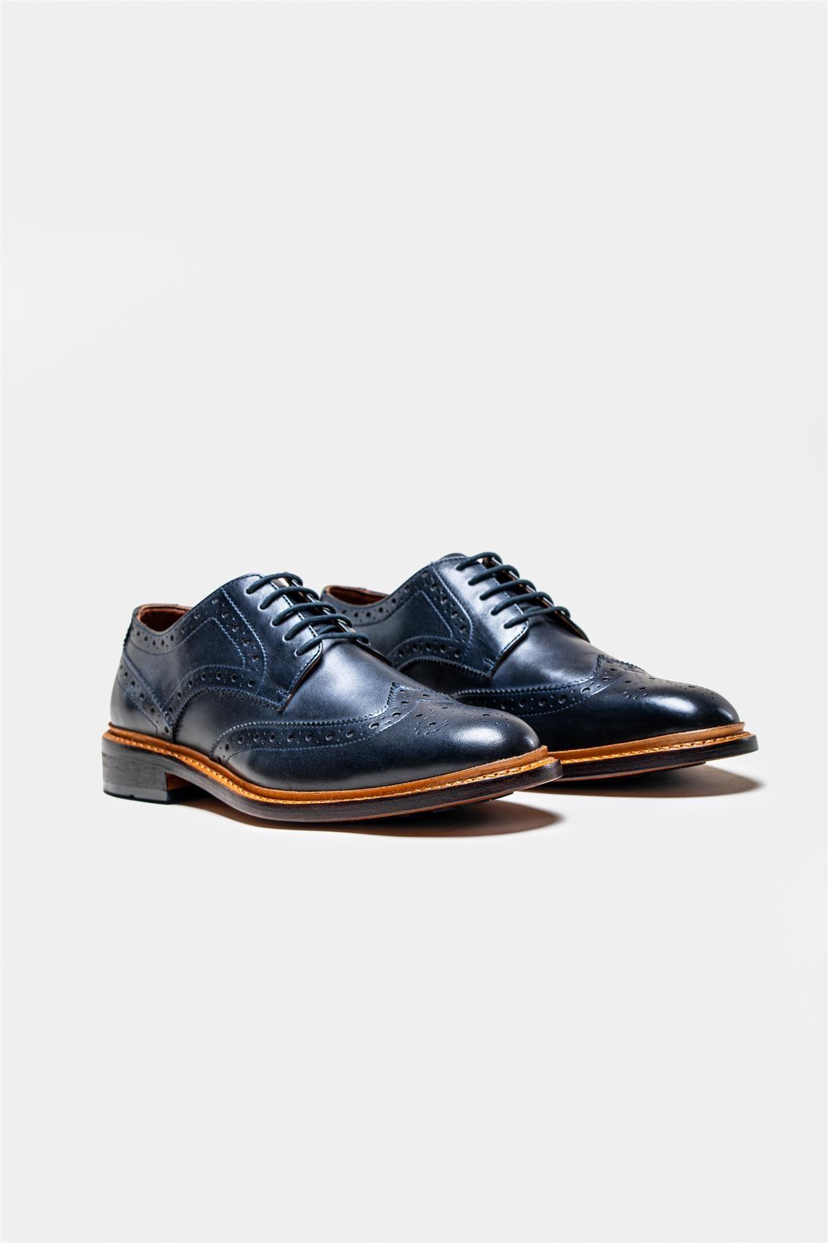 Merton navy shoe front