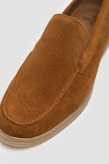 Breezy Tan Slip-On Suede Loafers
