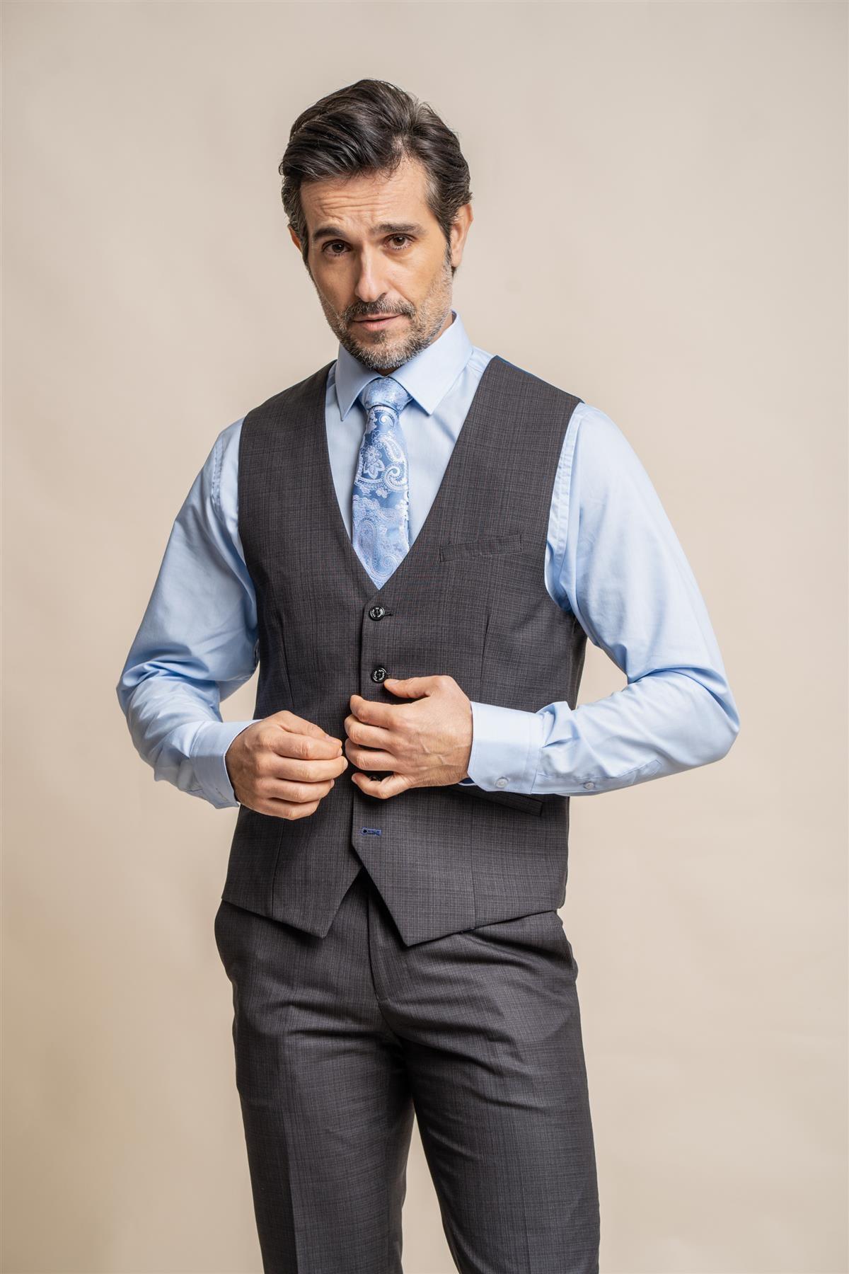 Seeba graphite waistcoat front