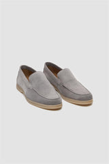 Breezy Grey Slip-On Suede Loafers