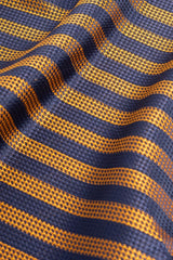 Knitted tobacco/navy pocket square