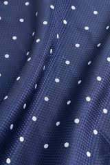 Knitted navy dot pocket square