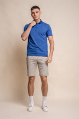 Kelsey electric blue polo T-shirt front