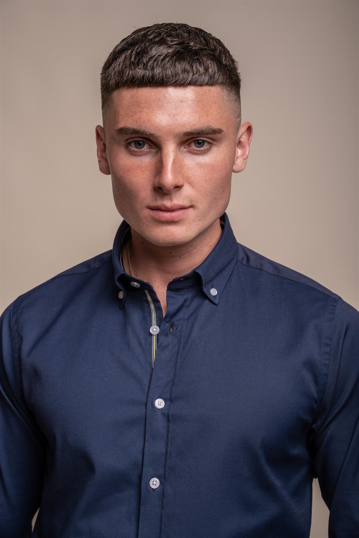 Tessa Navy Shirt Front Detail