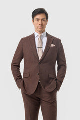 Thomas Dark Mahogany Tweed Blazer