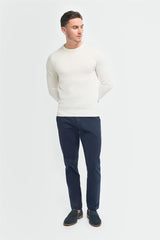 Savio Ecru Lightweight Crew Neck Jumper