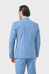 Bond Wool Rich Ocean Blue Double Breasted Two Piece Suit