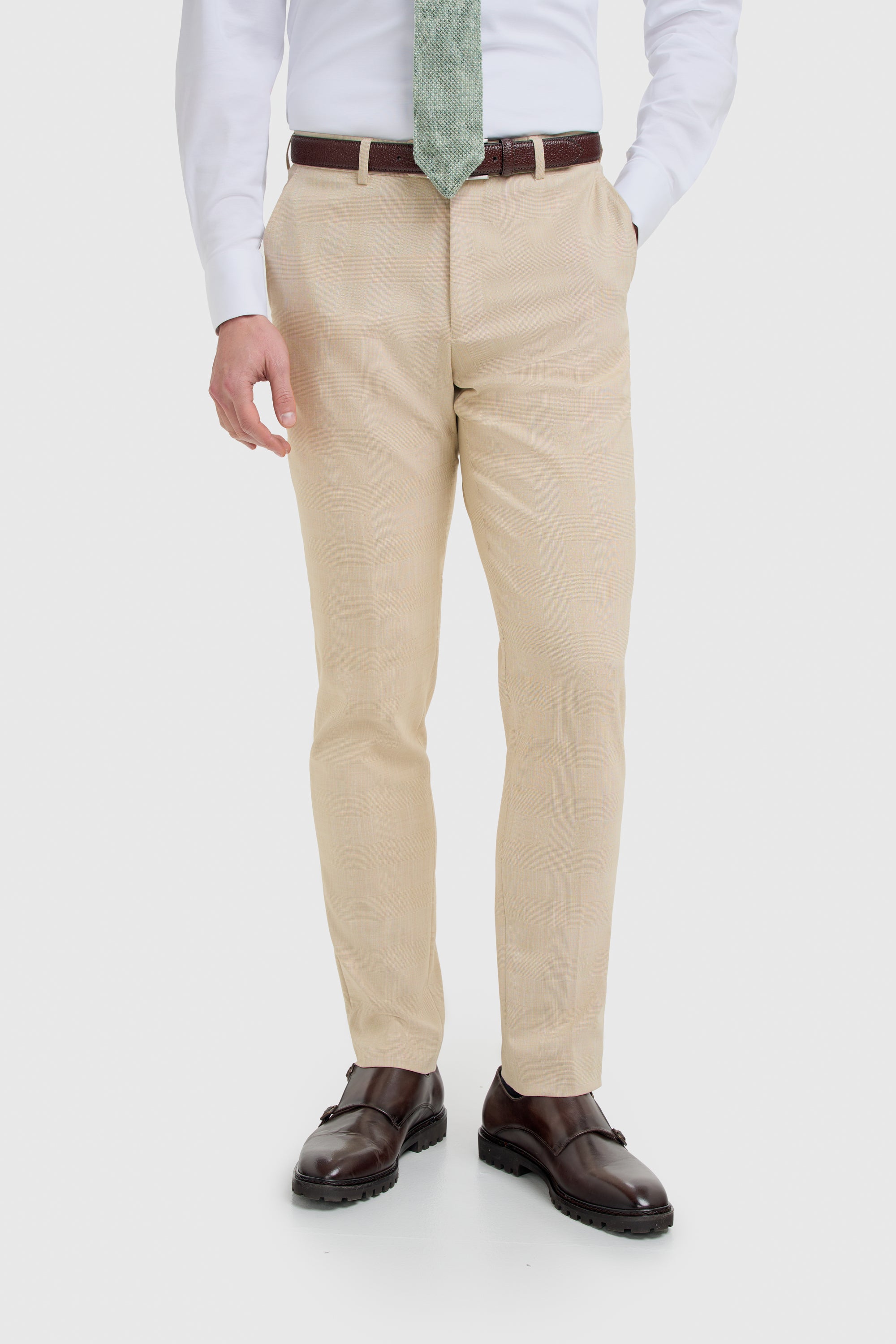 Camden Beige Three Piece Suit - House of Cavani