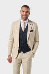 Camden Beige With Torino Navy Waistcoat