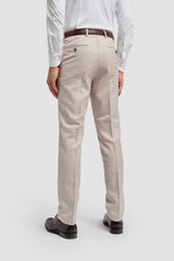 Caridi Beige Short Check Three Piece Suit