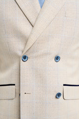 Caridi Beige Double Breasted Blazer