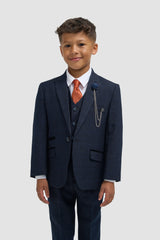 Boys Caridi Navy Three Piece Suit - House of Cavani