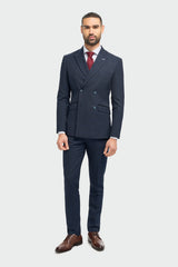 Caridi Navy Double Breasted Two Piece Suit