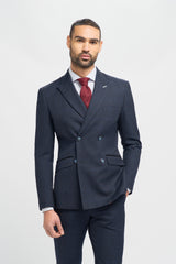 Caridi Navy Double Breasted Two Piece Suit