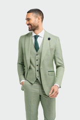 Caridi Sage Regular Check Three Piece Suit