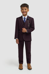 Boys Caridi Wine Three Piece Suit