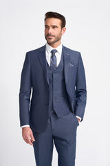 Bond Navy Check Blazer Front
