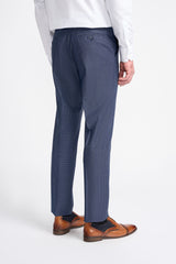 Bond Navy Check Three Piece Suit