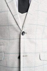 Radika Slim Fit Light Grey Three Piece Suit