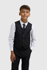 Boys Marco Black Three Piece Suit