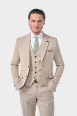 Miami Beige Three Piece Suit