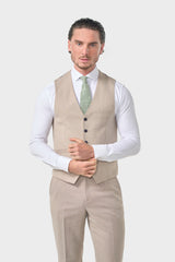 Miami Beige Three Piece Suit