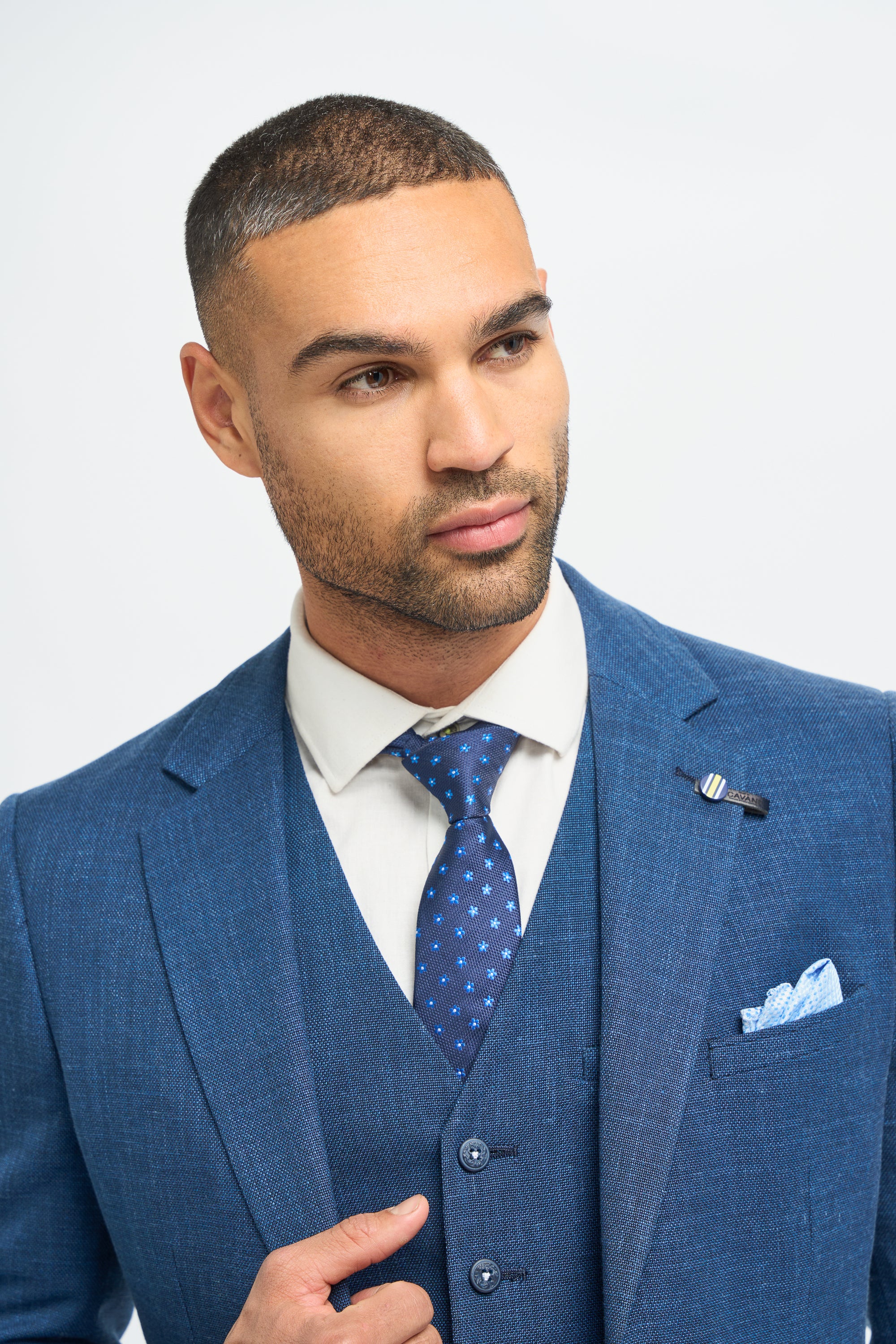 Miami Blue Slim Fit Blazer - House of Cavani