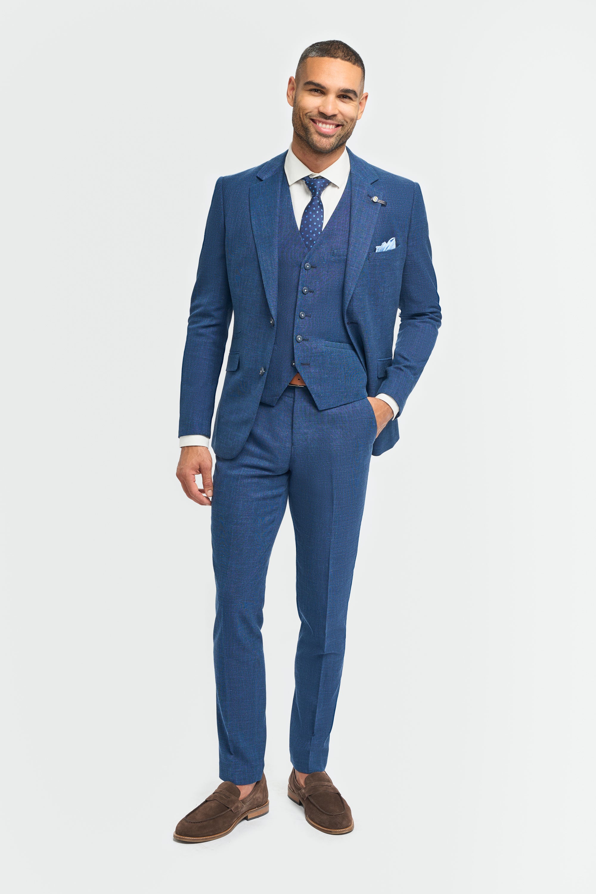 Miami Blue Slim Fit Blazer - House of Cavani