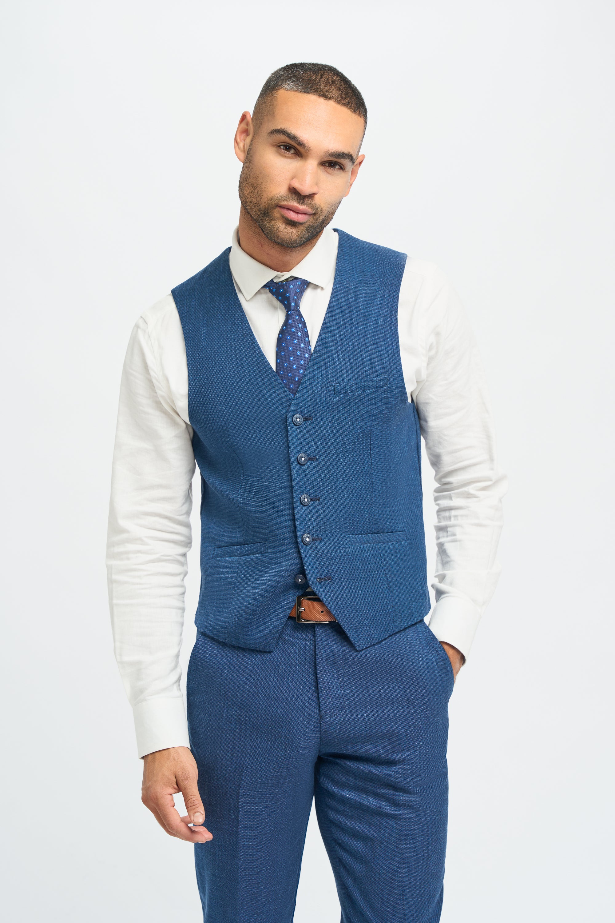 Miami Blue Waistcoat - House of Cavani