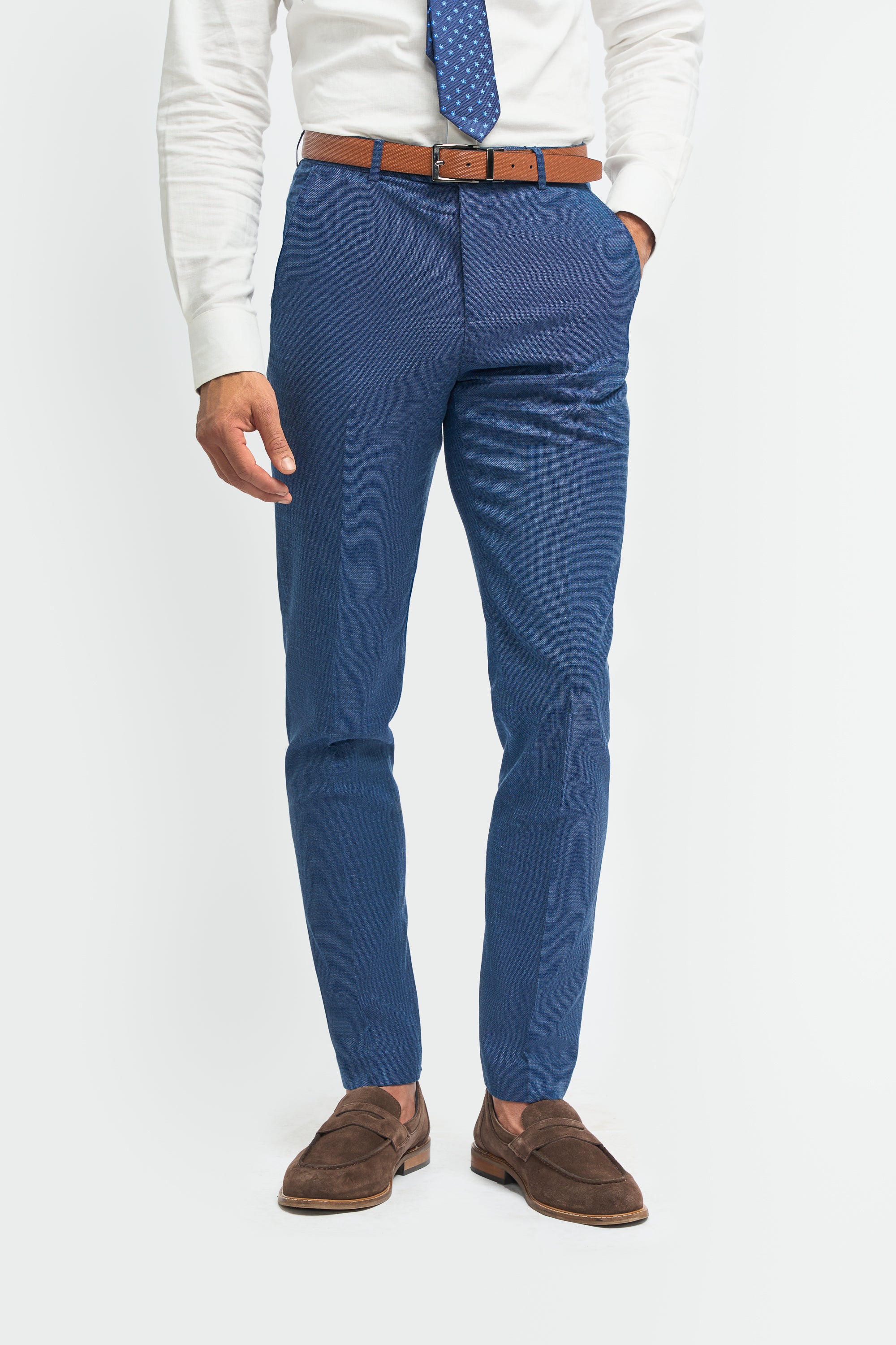 House of Cavani Miami Blue Slim Fit Trousers Clothing from House