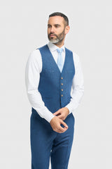Orson Blue Tweed Waistcoat