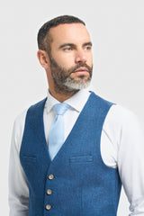 Orson Blue Tweed Waistcoat
