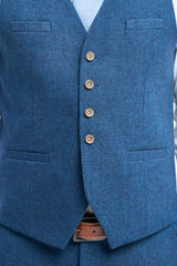 Orson Blue Tweed Waistcoat