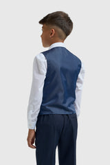 Boys Navy Plain Suit - House of Cavani