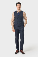 Torino Navy Double Breasted Waistcoat