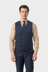 Torino Navy Double Breasted Waistcoat