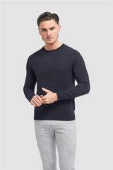 Savio Navy Lightweight Crew Neck Jumper