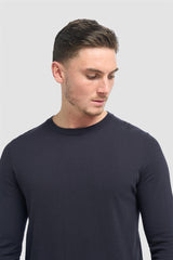 Savio Navy Lightweight Crew Neck Jumper