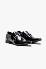 Scott black patent lace up shoe front