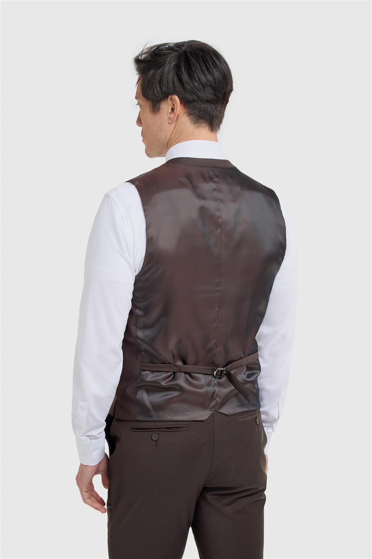 Bond Wool Rich Auburn Three Piece Suit - House of Cavani